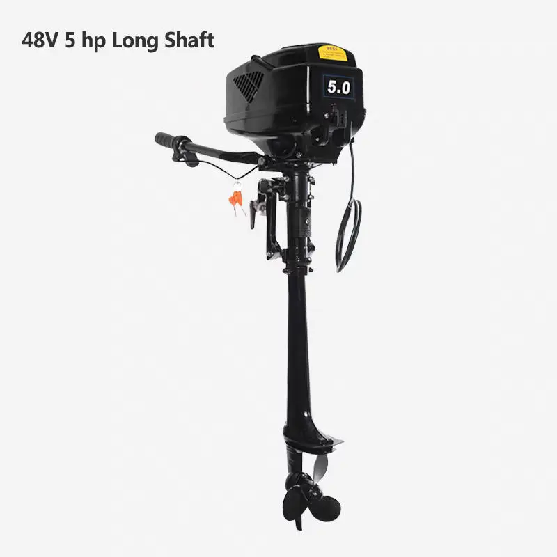 Free Shipping New HANGKAI 5.0HP Brushless Electric Boat Outboard Motors Long Shaft With 48V 1200W Output Fishing Boat Engines