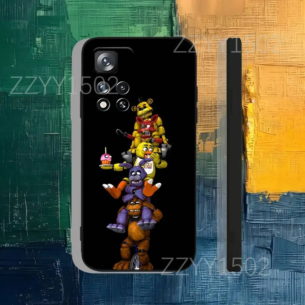 Funda de teléfono FNAF F-Five N-Nights at-Freddys para Samsung S25,S24,Ultra,S20,S30,Plus,S22,S23,Ultra,Plus,5G, silicona negra suave
