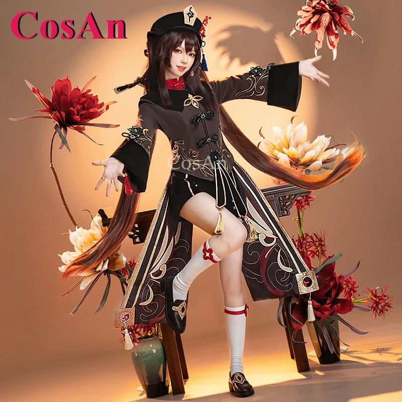 

CosAn Hot Game Genshin Impact Hu Tao Cosplay Costumes V2.0 Sweet Lovely Uniform Outfit Women Halloween Party Role Play Clothing