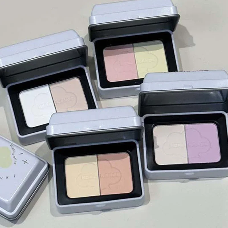 Heallor Two-tone two-tone blush highlight brightening skin Natural nude makeup pure white contouring one disc