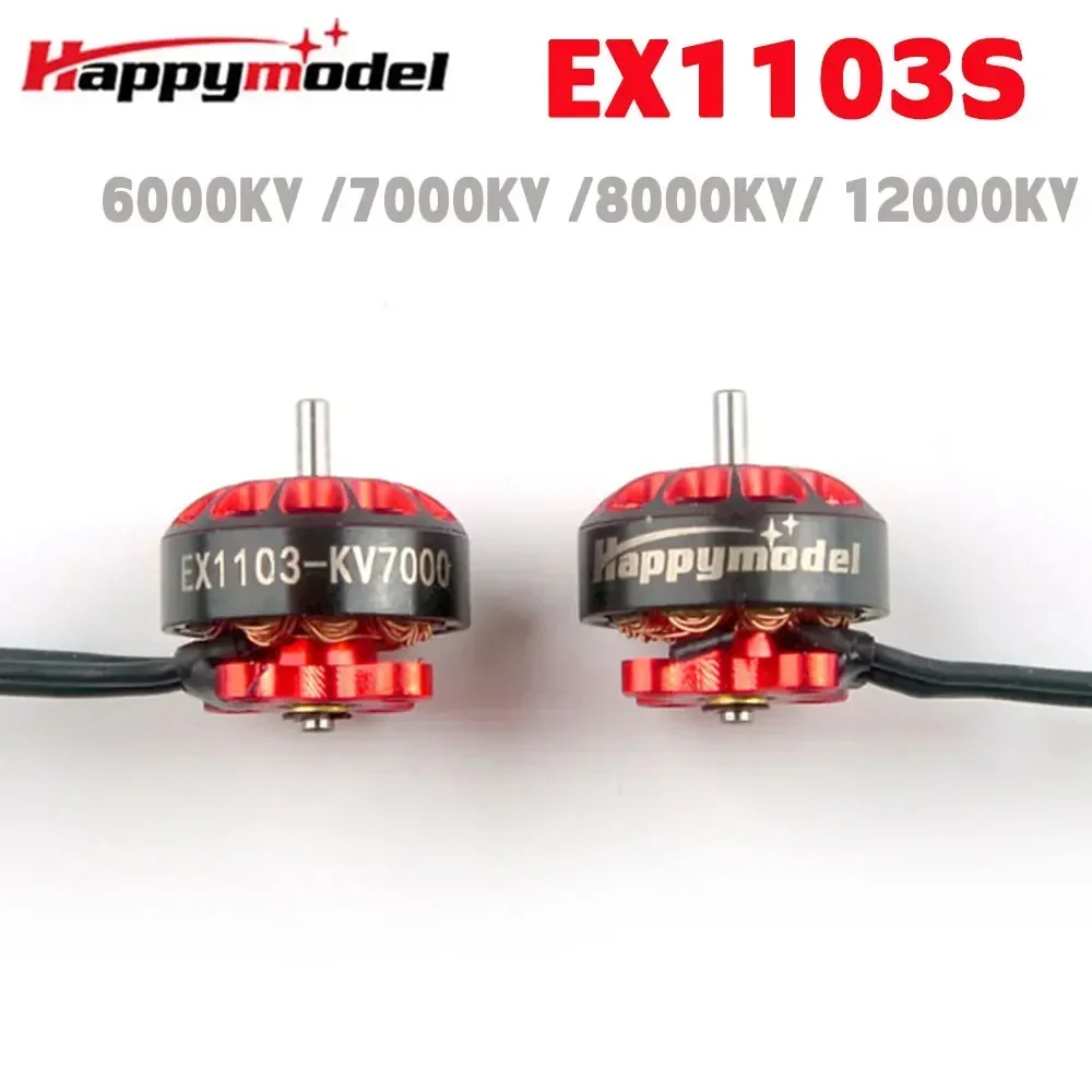 

4PCS Happymodel EX1103S 1103 Brushless Motor (6000-12000KV) 2-3S Upgraded for RC FPV Drone, Toothpick Mobula7 Mobula6 Larva X