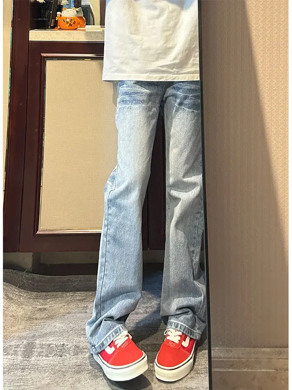 

Мужские джинсы American Sle прямого кроя, зауженные, с узором «Синяя молния», осенне-зимняя коллекция, в стиле High Street