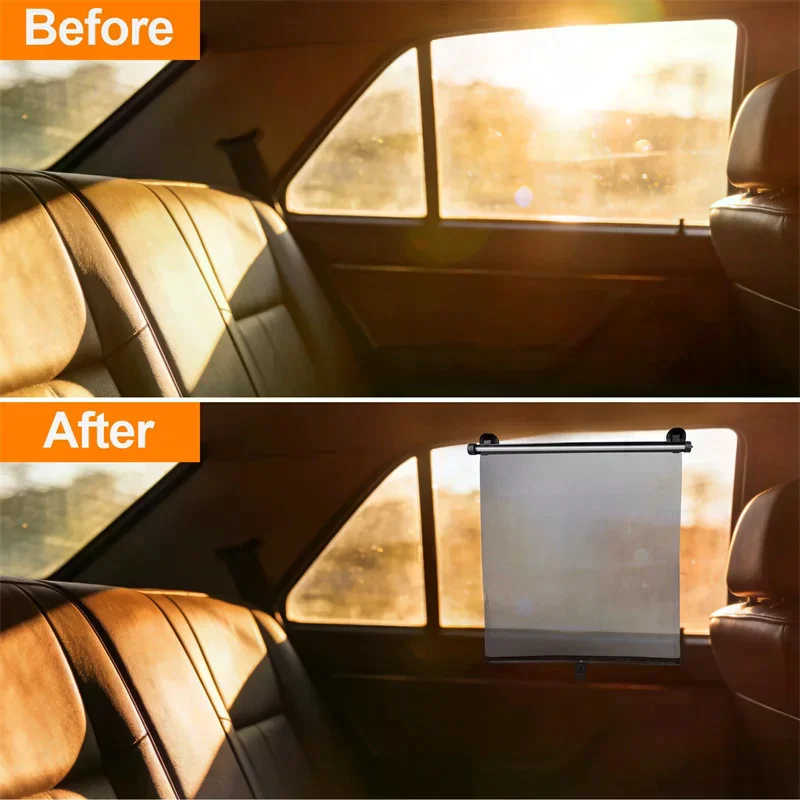 Universal Car Retractable Sunshade Curtain Sunshade With Suction Cup Heat-insulating Side Window Curtains Car Curtains Parts