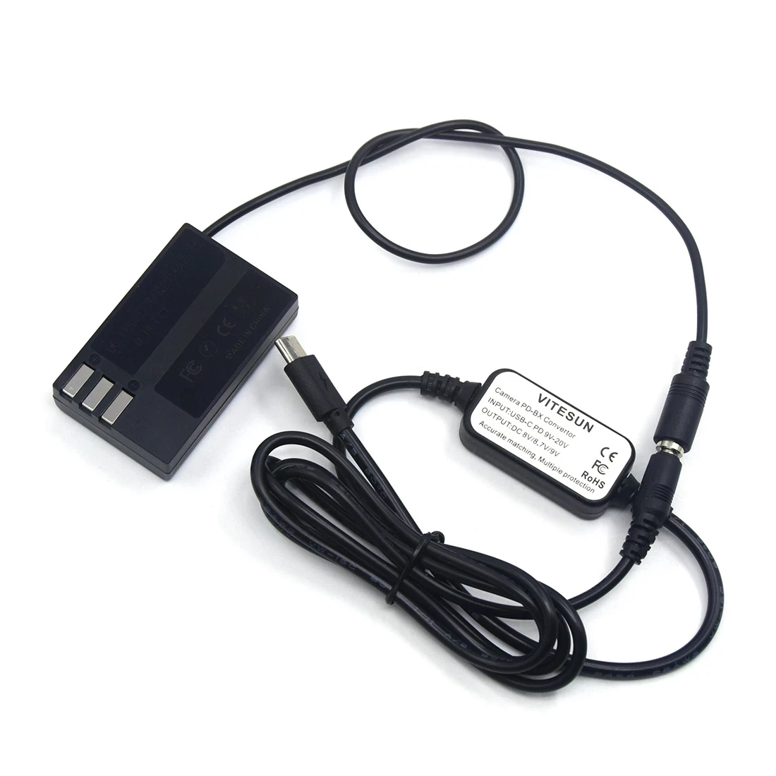 

USB C to DC Cable D-LI109 Dummy Battery D-DC128 DC Coupler Fit for Pentax K-70 K-50 K-30 K-R K-2 K-S1 K-S2 Camera