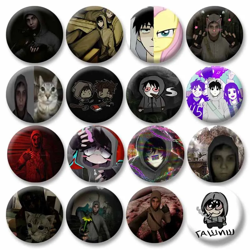 

Game Series Cartoon Brooch Creative Funny Cry of Fear Simon Coin Badge Clothing Backpack Jewelry Accessories Gift for Friends