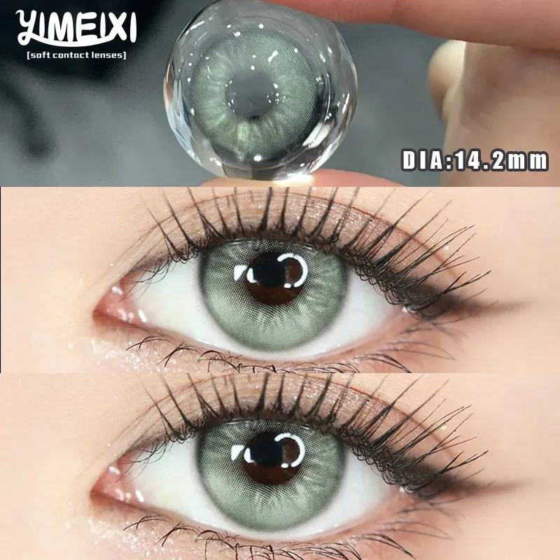 YIMEIXI 1 Pairs 1Day Pink Contacts Lenses Myopia Prescription Daily Disposable Eyes Nature Colored Lenses Makeup Beauty Pupil