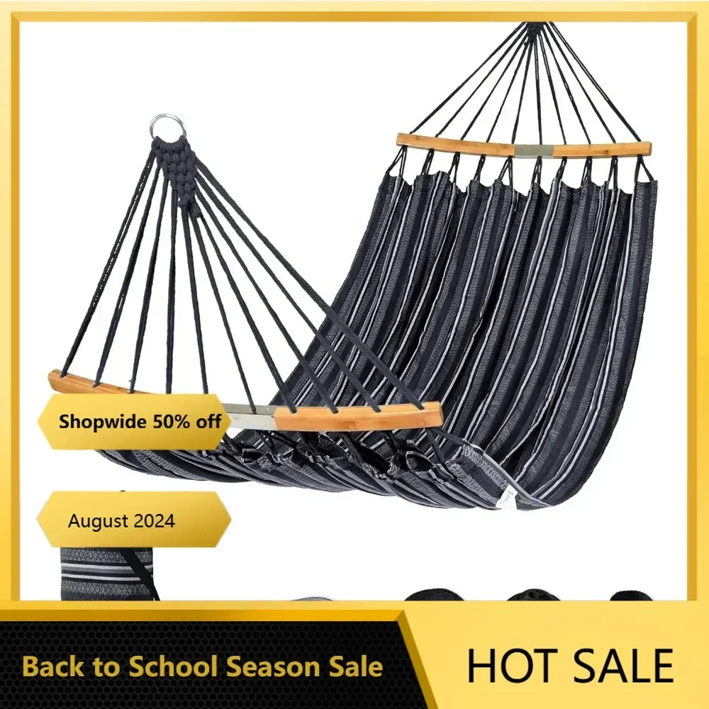 

Hammocks Double Hammock with Curved Spreader Bar, Outdoor Camping Portable Hammock with Carrying Bag & Tree Straps, Max 450lbs,