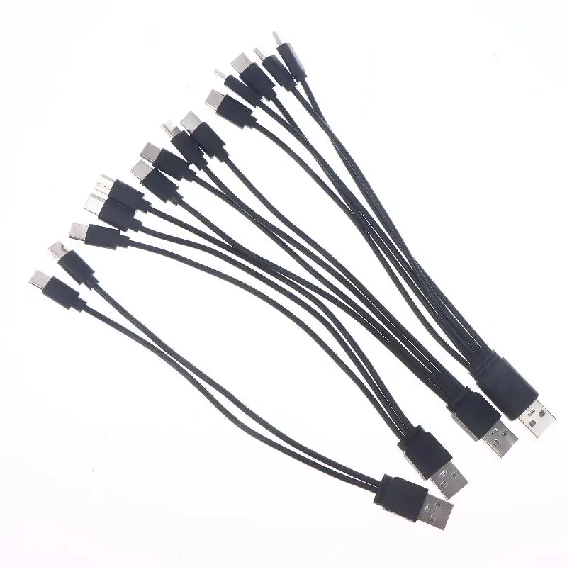 1/2 قطعة كابل مقسم USB إلى Type-C 20 سم-5-PortMultiChargingAdapter للهاتف المتزامن/الكمبيوتر اللوحي مع حماية من التحميل الزائد
