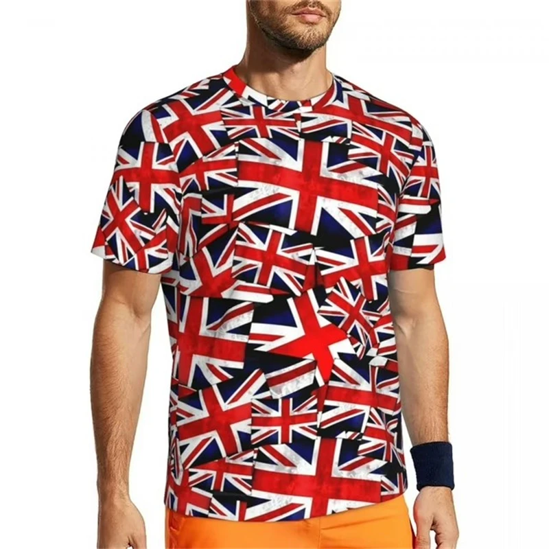 England British Flag 3D Print T-shirt Summer Men Woman T Shirts Fashion Short Sleeve Oversized Harajuku Streetwear Kid Tees Tops