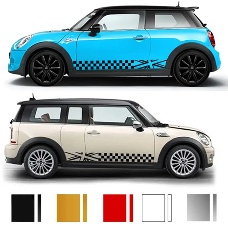 Car Door Side Sticker For Mini Cooper S JCW One F54 F55 F56 F60 R55 R56 R60 R61 Graphics Union Jack Decal Auto Acceessories