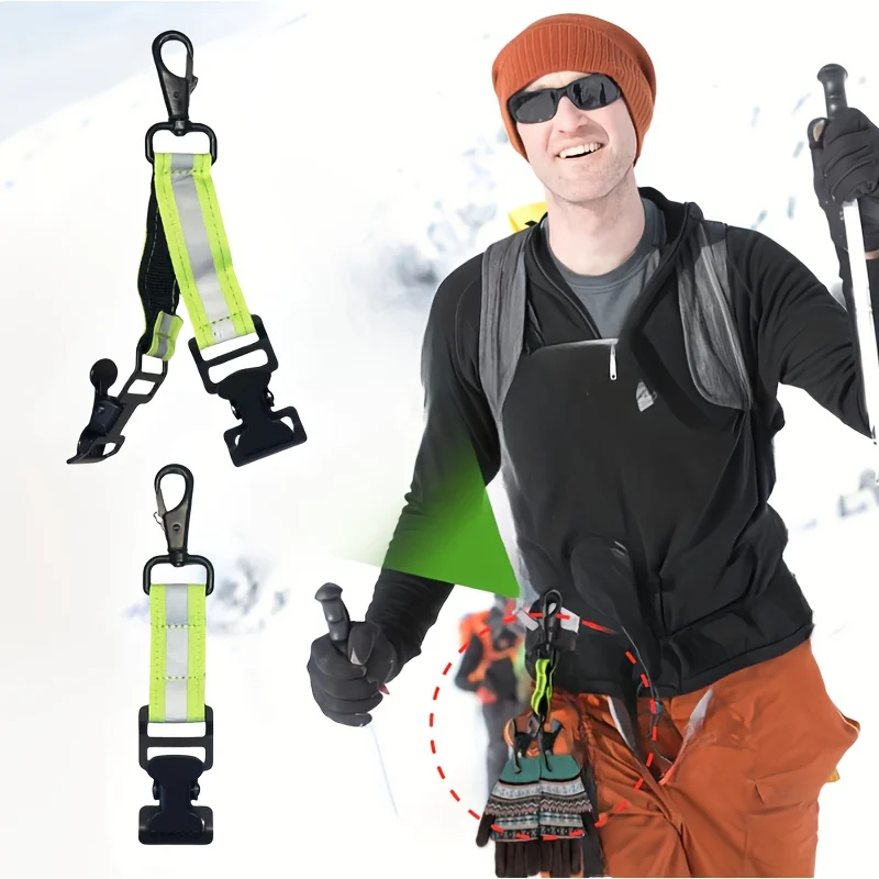 1 clip à gants portable | Conception de dents en métal durable, options de clips simples ou doubles – Outil idéal pour stocker des gants, des masques.