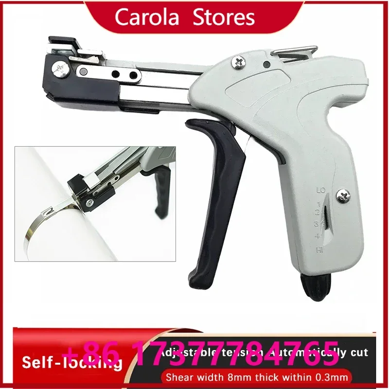 Self-ing Stainless Steel Cle Tie Pliers Tensioner 0.3-8 MM Cle Tie Tightener Automatic Cutting Steel Belt Bundling Tool