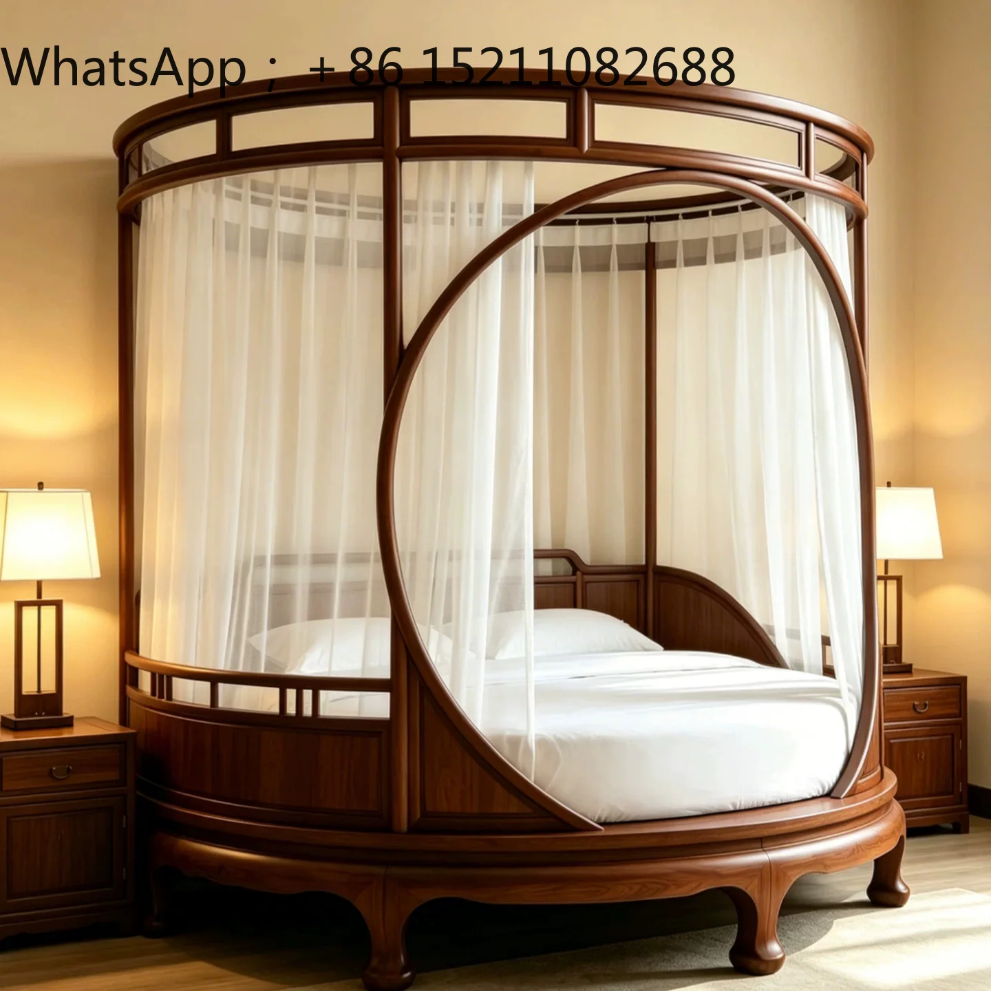 SCY light luxury solid wood shelf bed ash wood four-column pullout bed household bedroom double bed