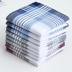 6-Pack Men's Yarn-Dyed Pure Cotton Handkerchiefs, Classic Plaid Handkerchiefs, Wedding Groom's Gift, Sweat-Wiping Pocket Towels