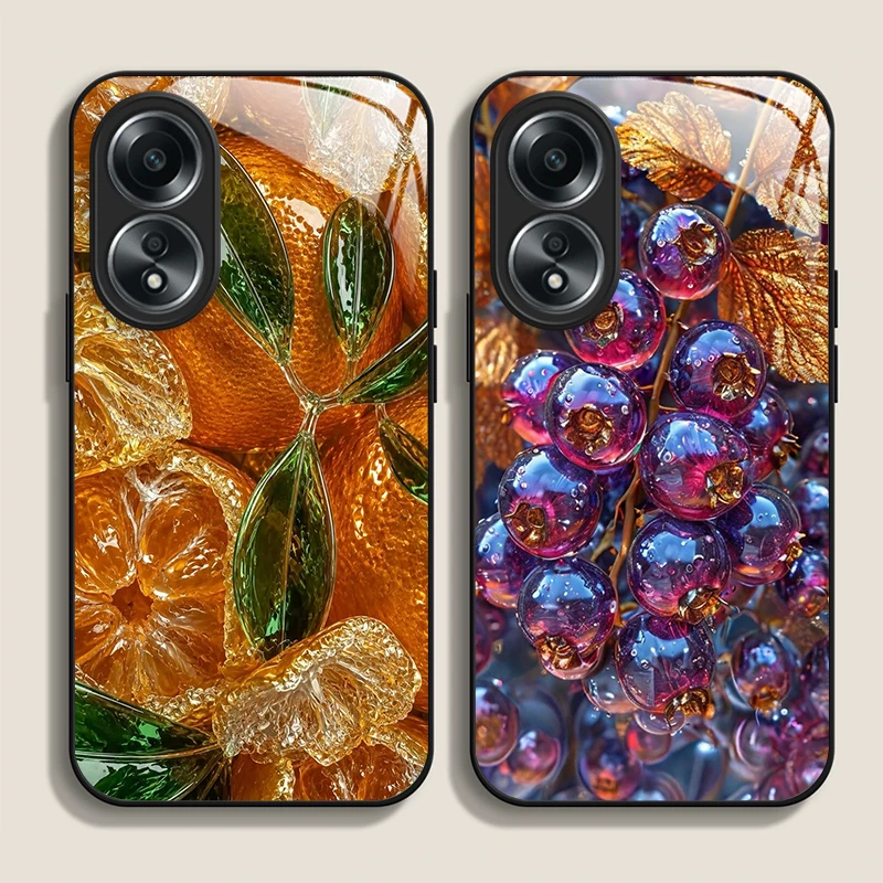 Phone Cases Realme - Aesthetic Crystal Fruits 2D Printing Tempered