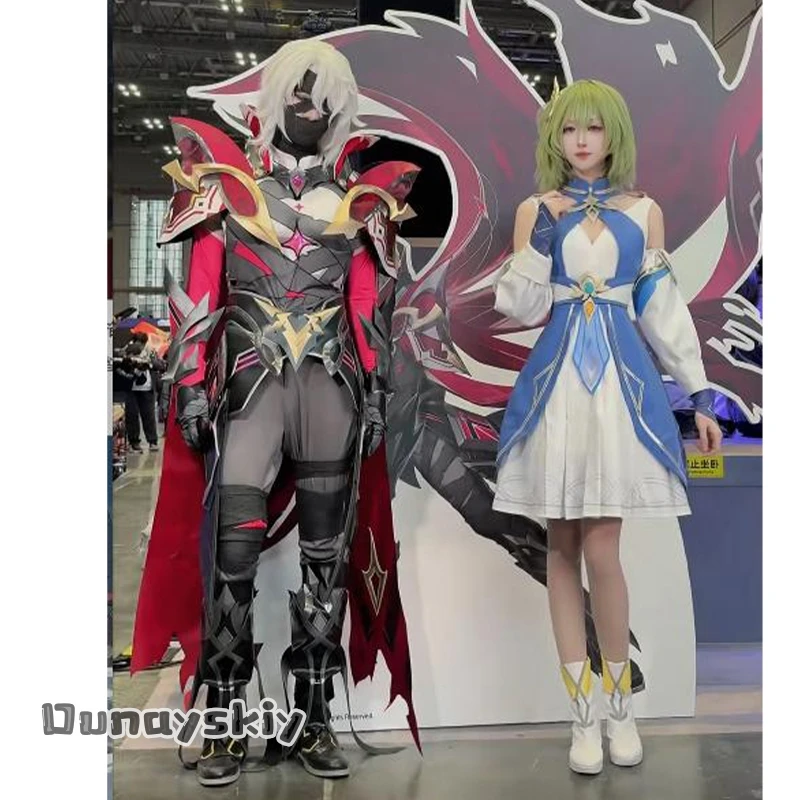 Dunayskiy*Game Genshin Impact Rerir Rächer of Solnari Cosplay-Kostüm, Charakterrüstung, Handschuhe, Zubehör, komplettes Set, Halloween-Verkleidung