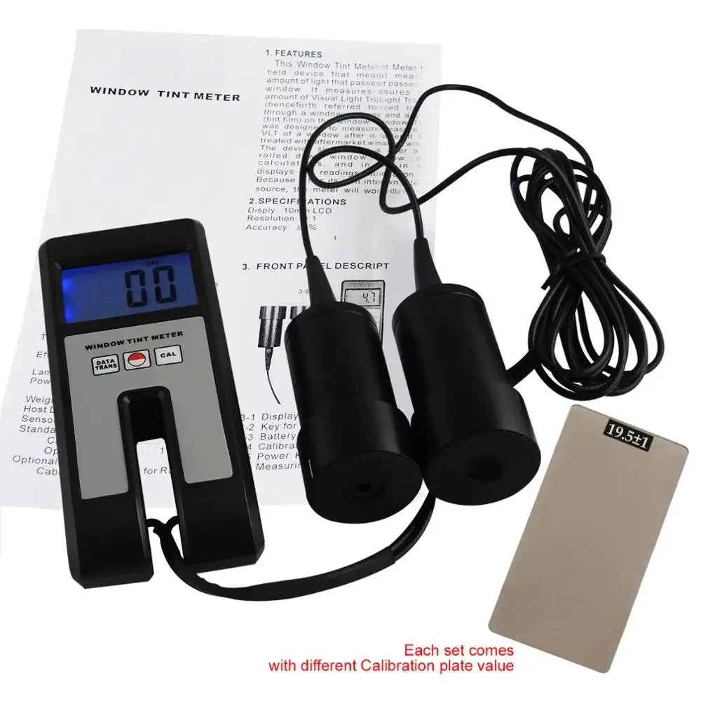 Digital Window Tint Meter Visual Light Transmission 18mm Thickness Continuous Measuring