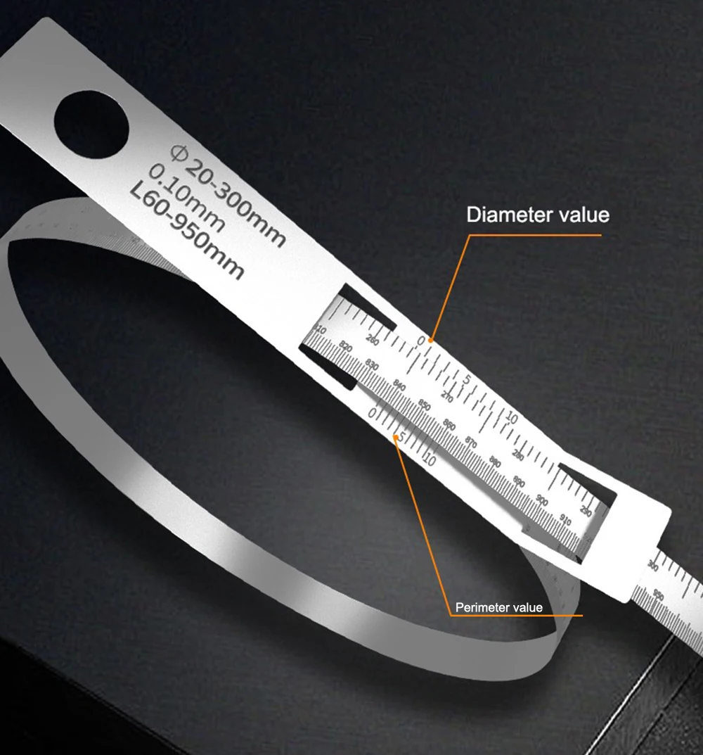 π rule Stainless steel precision perforated ruler circumference ruler circumference measurement diameter circumference pie ruler