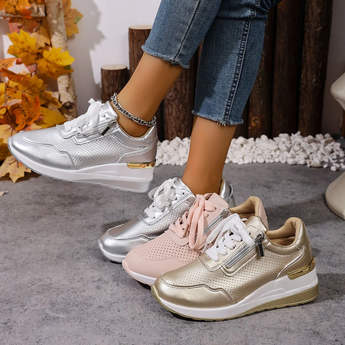 

Брендовые дизайнерские кроссовки 2025 года. Новая женская повседневная обувь. Спортивная обувь на танкетке, увеличивающая рост. Удобные кроссовки на воздушной подушке.