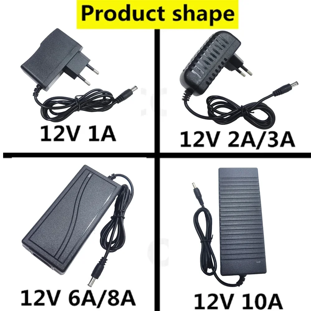 DC 5V 12V 24V Adapter Power Supply AC 100V-240V 1A 2A 3A 5A 6A 8A 10A Charger Converter Adaptor For LED Strips Light CCTV Lamp