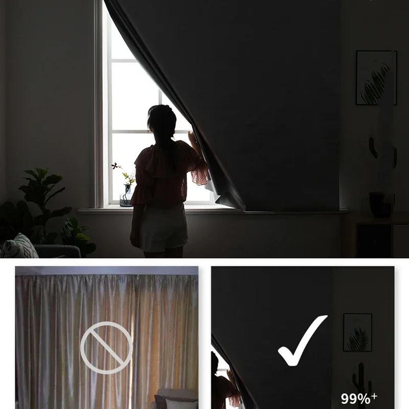 99% Shading Sunshade Curtain Self-adhesive Sunshade Cloth Sticker Window Curtain Double Sided Silver Anti-UV Curtain