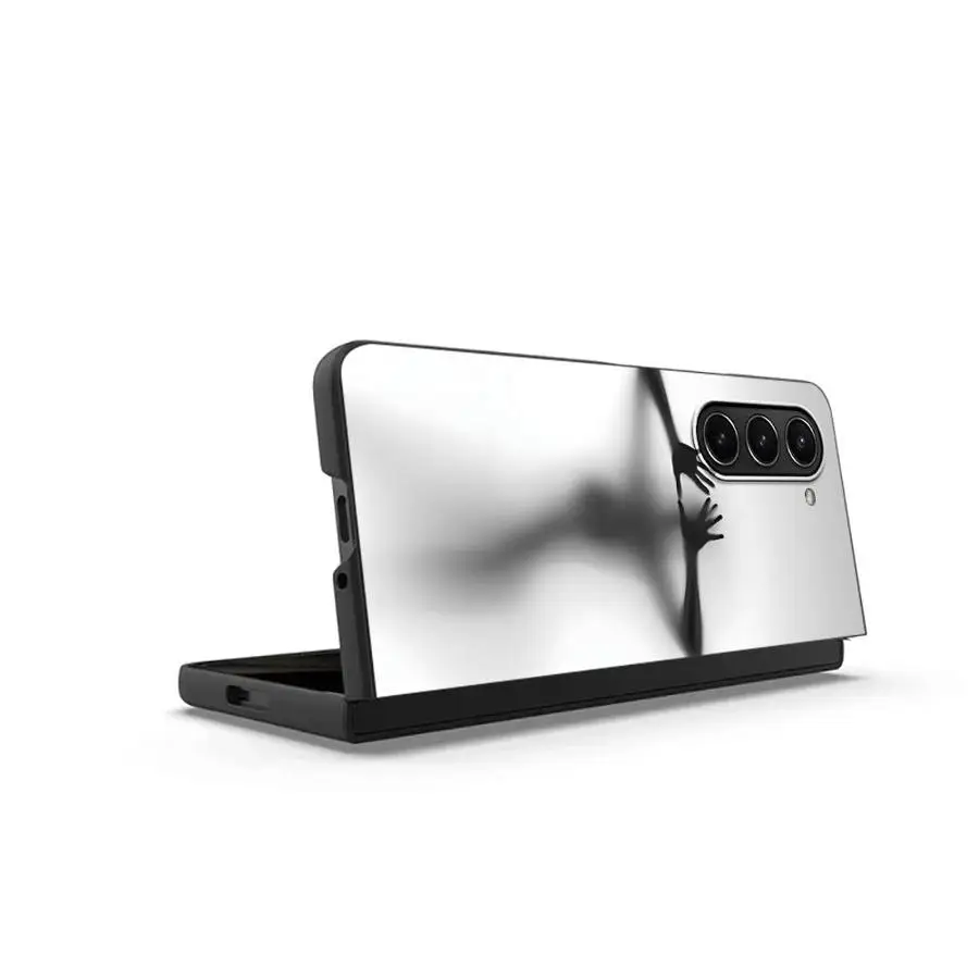 Back Phone Cover Case for Samsung Galaxy ZFold7 ZFold3 Z Fold 7 6 5 4 3 ZFold5 ZFold4 ZFold6 Silhouette Outline Semi Transparent