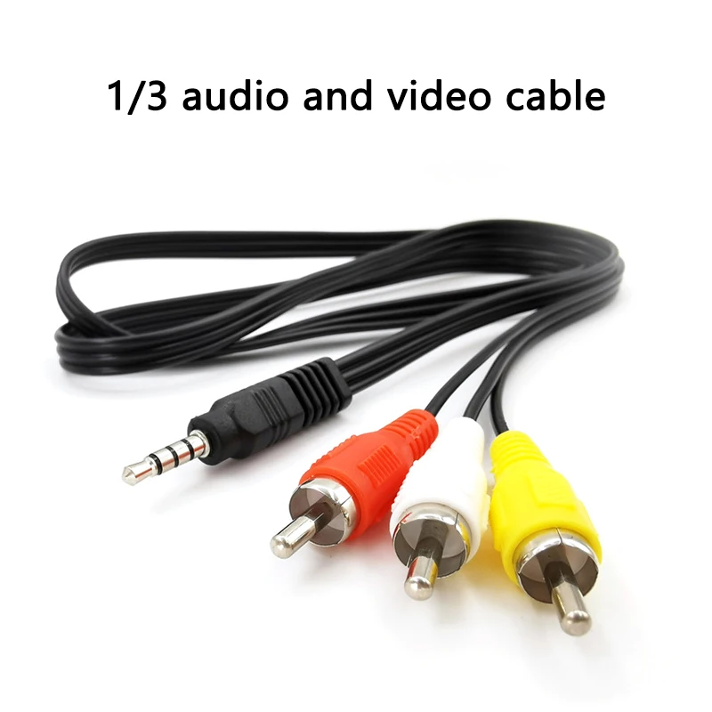 High Quality 3.5 to RCA Male Audio Video AV Cable Wire Cord 1.2m 3.5mm Jack Plug 3 Adapter & Cables