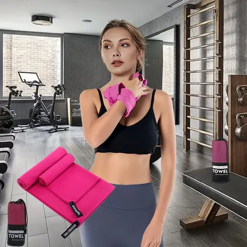 2pcs 로즈 마이크로 화이버 피트니스 타월, 땀 흡수 스포츠 타월, 요가 타월, 피트니스 타월, 피트니스 타월, 여행에 적합 Best5