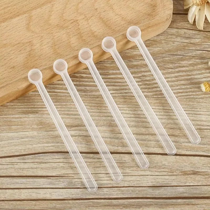 0.25ml Flat Bottom Half Clear Translucent Plastic Micro Little Measuring Spoons Measurement Tools Tiny Scoop
