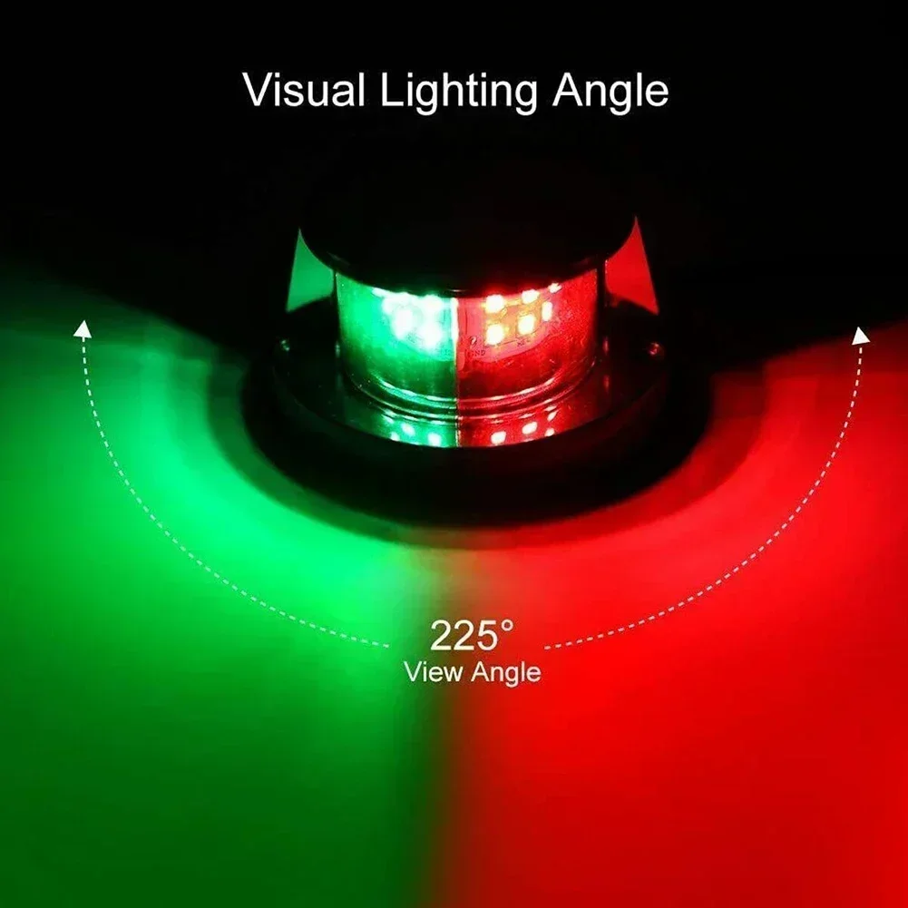 Marine LED Transom Mount Stern Anchor Navigation Light Waterproof Boat Marine Lights 12V Red&Green LED Integrated Ship Side Lamp