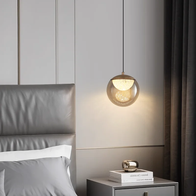 Gold Glass Ball Modern Chandelier Lighting for Dining Room Attic Stairs Ceiling Pendant Suspension Luminaire Home Decor