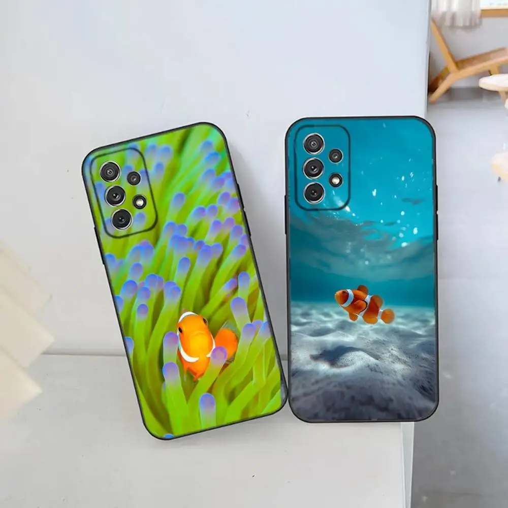

C-Clownfish Sea Ocean Blue Phone Case For Samsung S25,S24 Ultra,S20,S30 plus,S22 plus,S23,S30 ultra 5G Silicone Cover