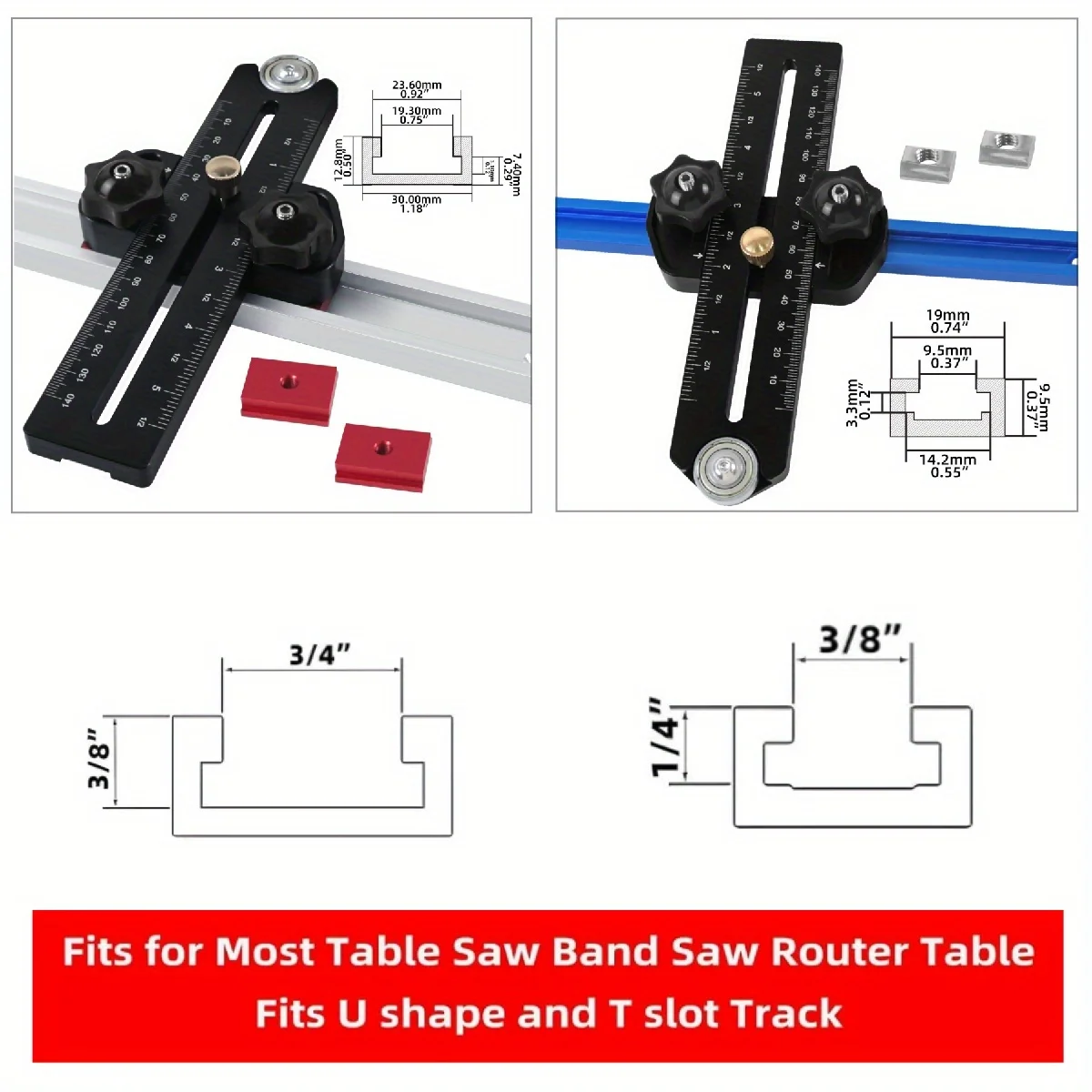 Safety Table Saw Jig Thin Rip Jig per realizzare tagli di strisce sottili e ripetitive in metallo per strumenti per la lavorazione del legno con