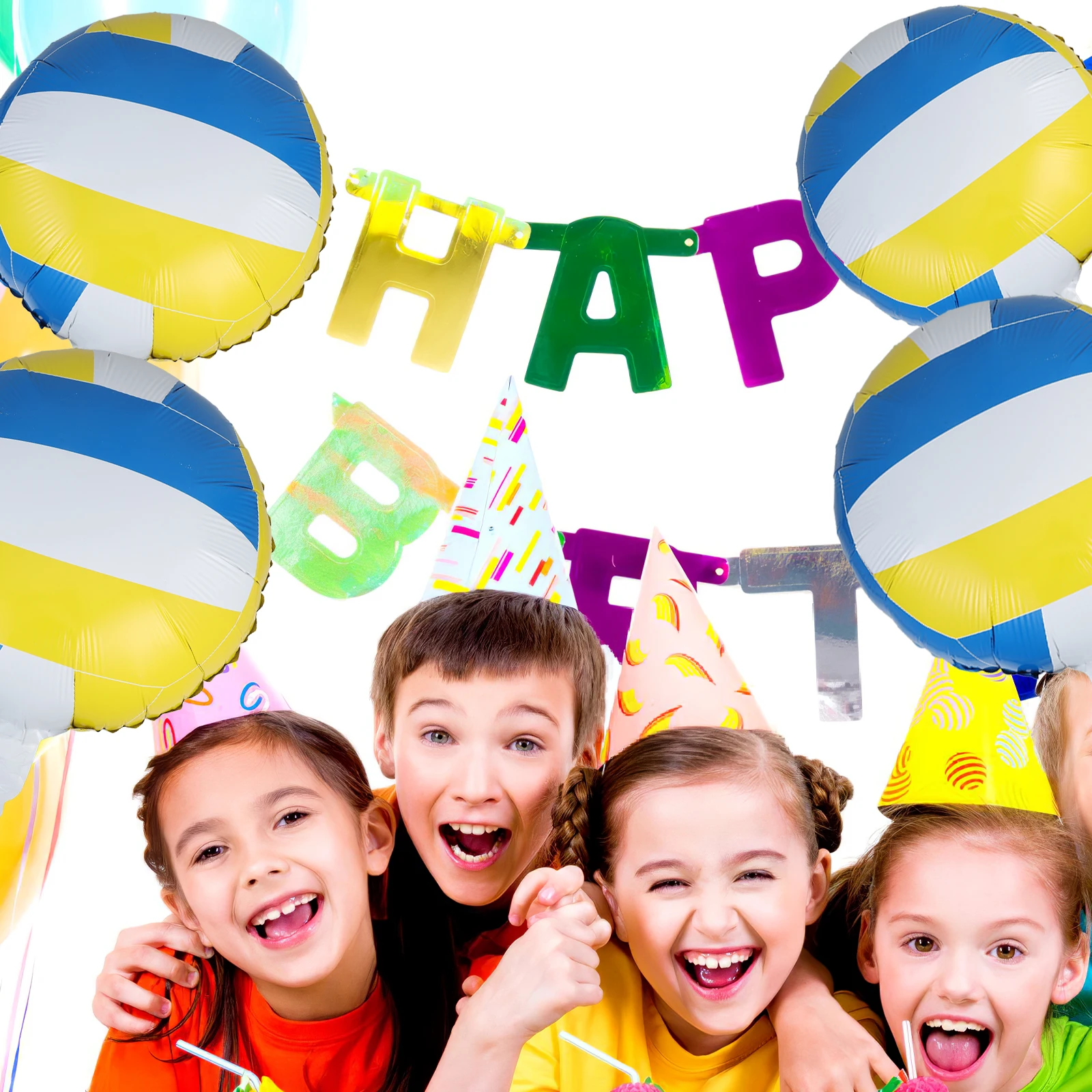 

6pcs Volleyball 18 Inch Birthday Decorations Aluminum Film Inflatable Volleyball Balloon Inflatable Sports Beach Party