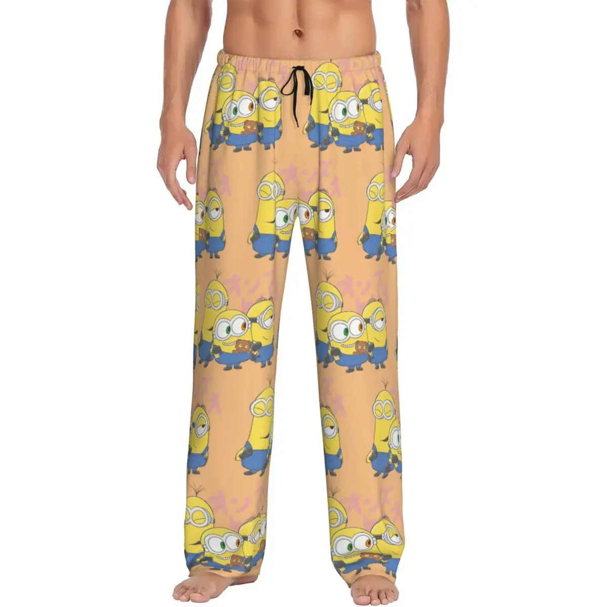 

Custom Print Men's M-Minions Pajama Pants Yellow Capsule-Shaped Sleepwear Sleep Lounge Bottoms with Pockets