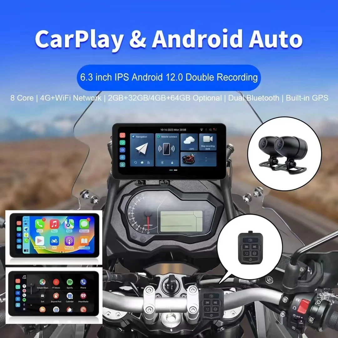 

Motorcycle Wireless Carplay Screen for Motorcycle Waterproof GPS System Support for Motorbike Navigator Android Auto A600