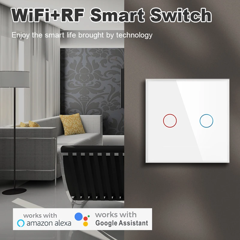 Tuya Smart Life Home House WiFi Wireless Remote Wall Switch Voice Control Touch Sensor LED Light Switches Alexa Google Home 220V