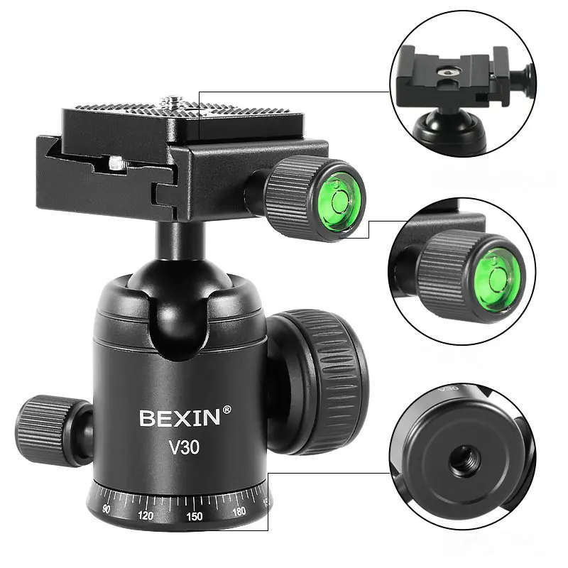 New Tripod Ball Head Aluminum Alloy Panoramic 360 Degree Photography Tripod Head For DSLR Camera Tripod Monopod 101805