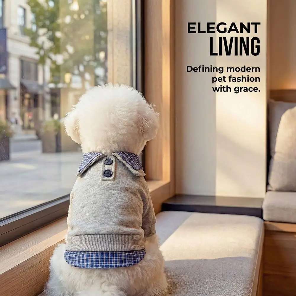 Casual Style Preppy Style Pet Dog Hoodie Soft Breathable Cat Shirt Cozy False Two-piece Dog Pullover Spring Autumn