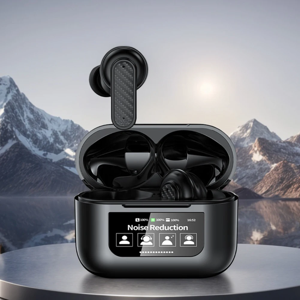 หูฟังแปลภาษาไร้สาย BT 5.4 พร้อมระบบตัดเสียงรบกวน ANC รองรับ 144 ภาษา หูฟังแปลภาษาแบบสองทาง หน้าจอสัมผัสอัจฉริยะ