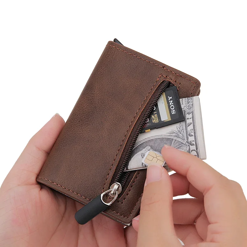 RFID Blocking Credit Card Holder Men Wallet for Apple Airtag Pop Up Bank Cardholder Case Travel Wallet for Women Air Tag Tracker