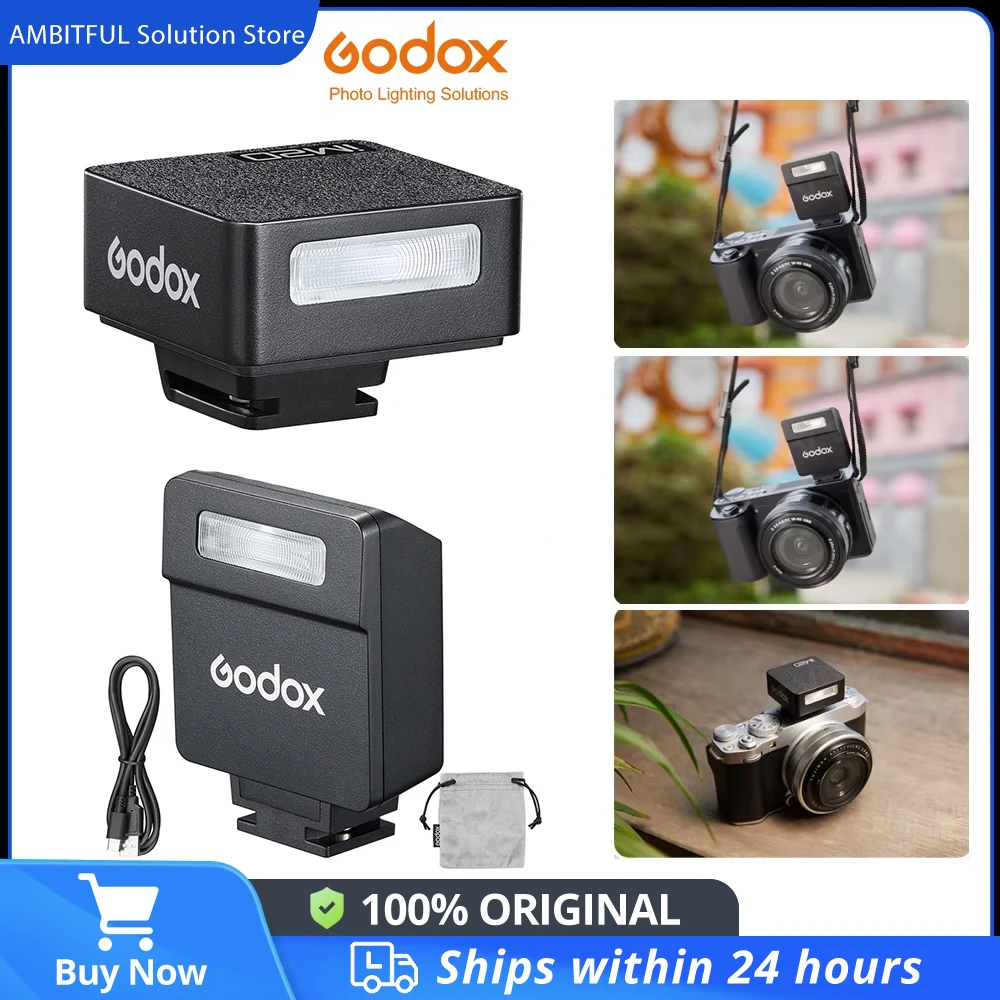 

Godox iM20 iM22 iFlash Мини-ручная вспышка для камеры для различных моделей камер, 5 уровней выхода мощности, универсальное крепление для горячего башмака