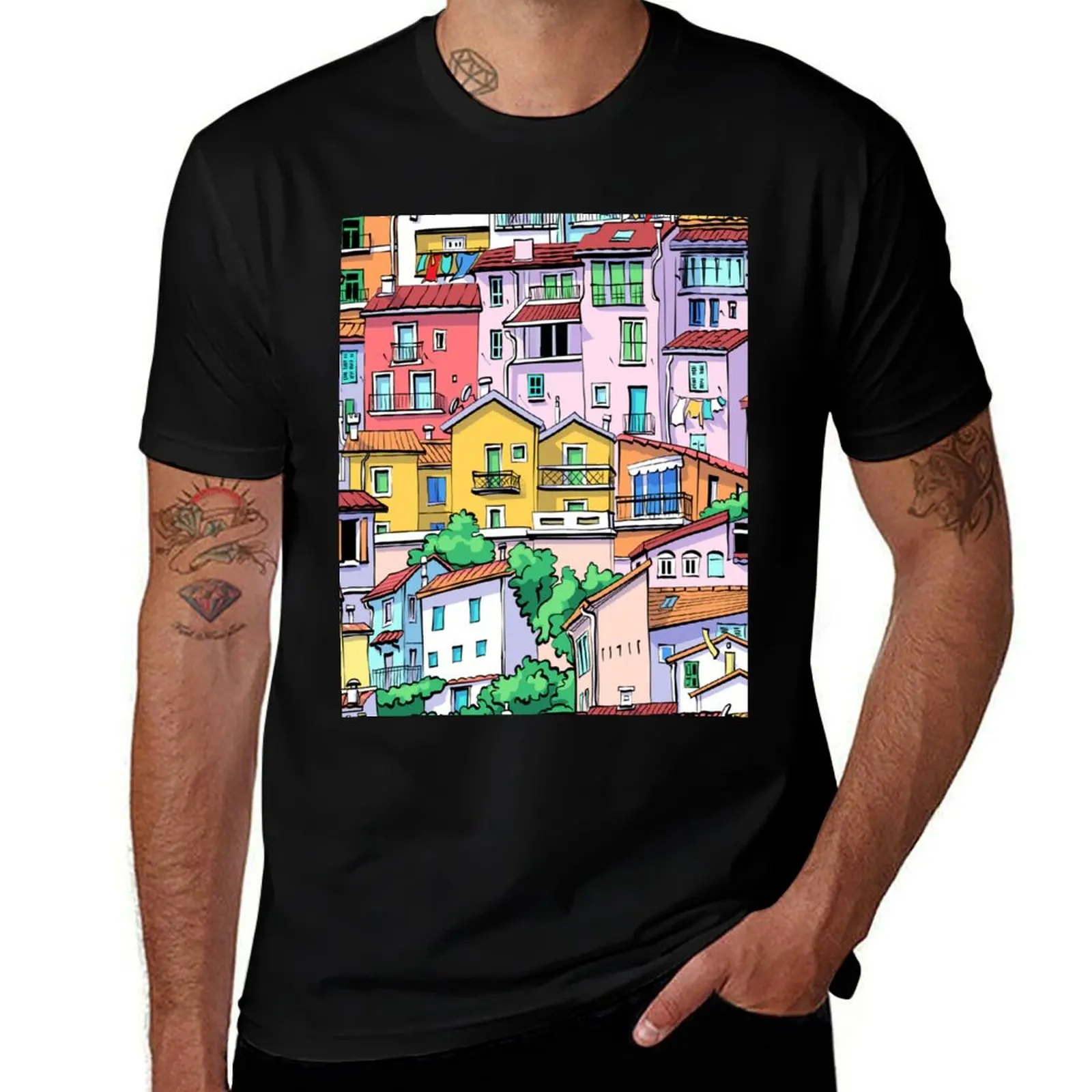 

Menton Old Town, France T-Shirt baggy shirts summer clothes shirts graphic oversize t-shirts man black t shirts for men