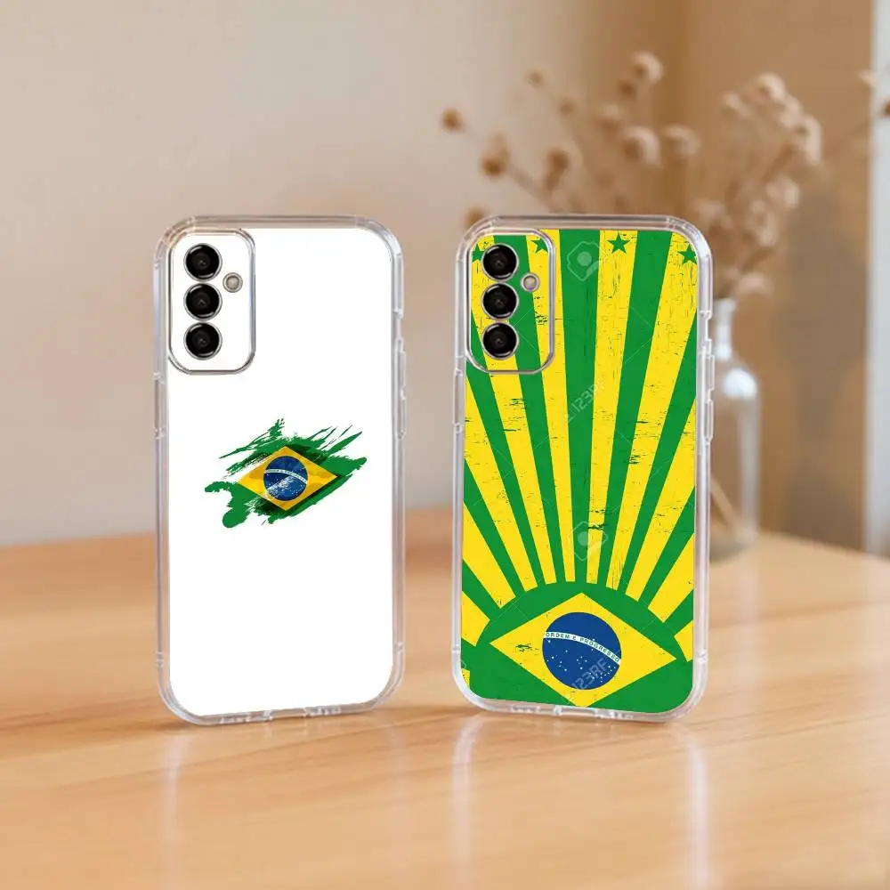 

Brazil B-Brazilian Flag Phone Case Transparent Silicone Soft For SamsungA10,12,20,21S,30,31,40,50,51,52,70,71