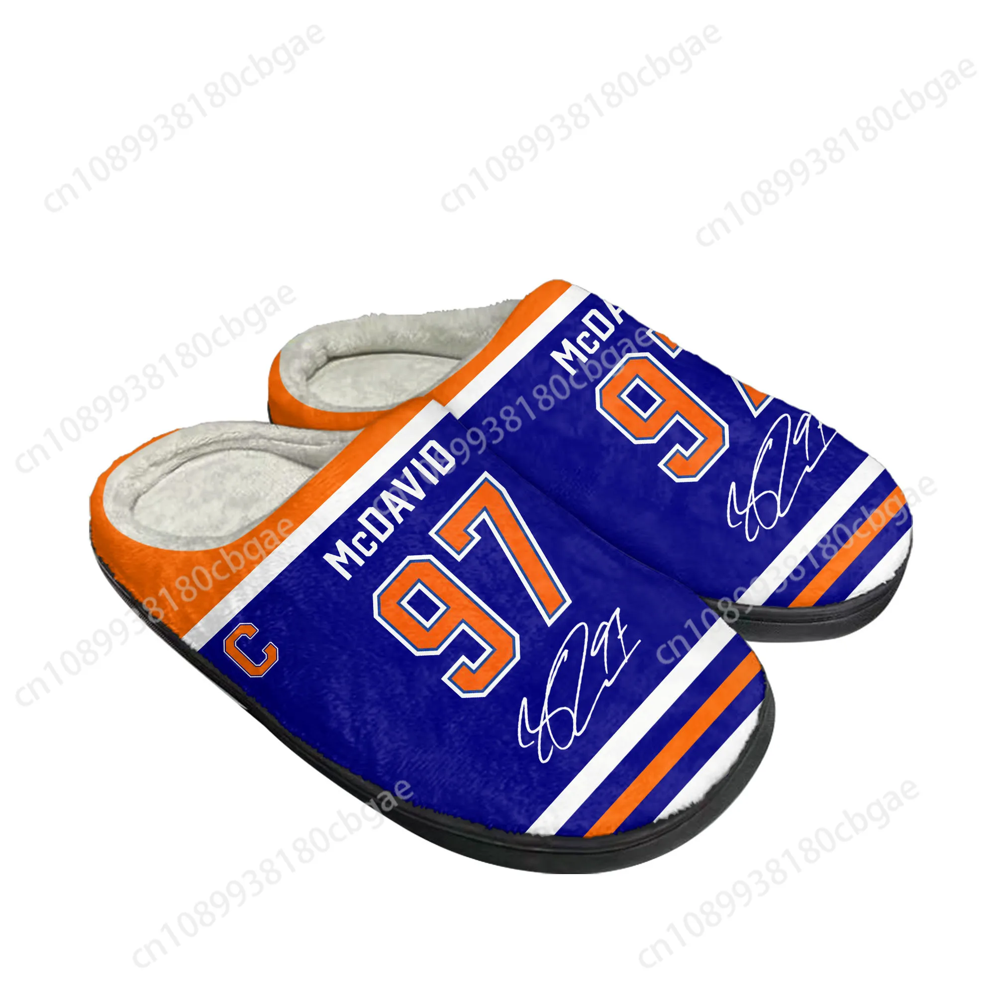 Connor McDavid ICE hockey NO 97รองเท้าใส่ในบ้านทำจากผ้าฝ้ายกำมะหยี่ผู้ชายผู้หญิงให้ความอบอุ่นถุงเท้าอุ่นรองเท้าออกแบบได้ตามต้องการ