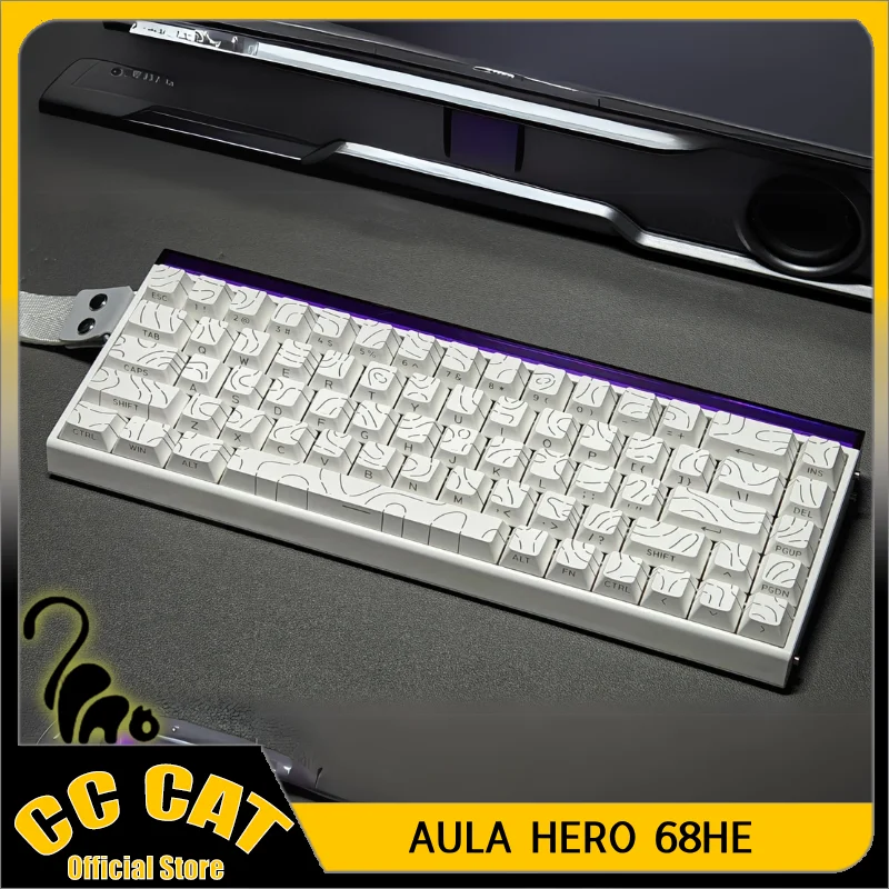 

AULA HERO 68HE Механическая клавиатура с магнитным переключателем Проводная клавиатура 0,01RT 8000 Гц Индивидуальные игровые клавиатуры Аксессуары для ПК