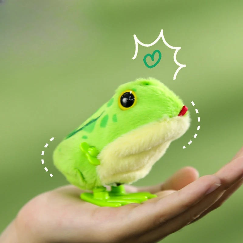 Baby Toddler Toys Jumping Frog Windup Toy Simulation Plush Frog Juguetes Exclusive Design Delicate Brithday Gift for Best Friend