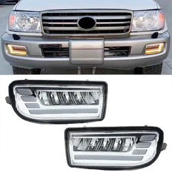 DRL Led Daytime Running Light Fog Lamp For Toyota Land Cruiser 100 LC100 UZJ100 FZJ10 1998-2008 Car Driving Lamp Turn Signal LED