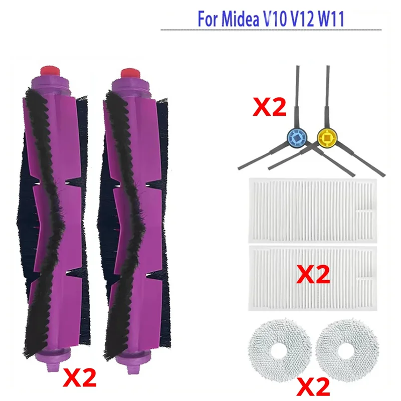 

BFYL For Midea V10 V12 Robot Vacuum Cleaner Eureka J12 Ultra Main Side Brush Hepa Filter Dust Bag Rag Accessories Parts