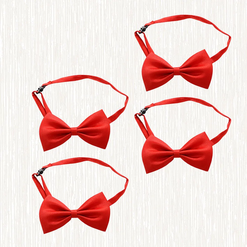 

4 pcs Graduation Tie Adjustable Buckle Bow Tie For Graduation Senior Year Accessory Red Bowtie Match Suit Style